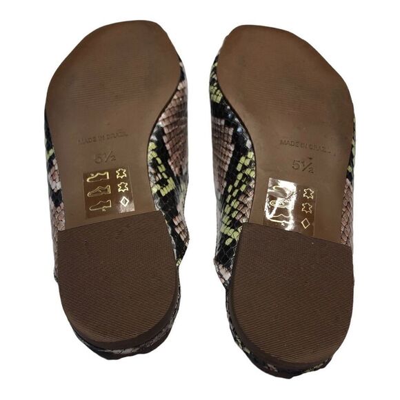 Madewell Erica square peep toes in snake embossed leather size 5.5 Womens - Picture 10 of 10